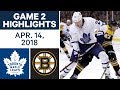 NHL Highlights | Maple Leafs vs. Bruins, Game 2 - Apr. 14, 2018