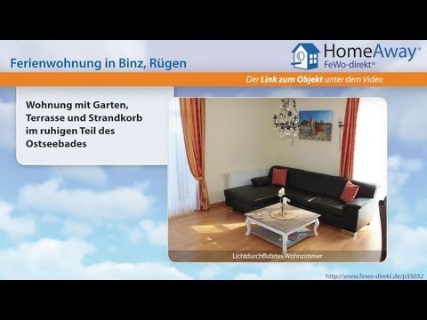 Binz: Wohnung mit Garten, Terrasse und Strandkorb im ruhigen Teil des - FeWo-direkt.de Video