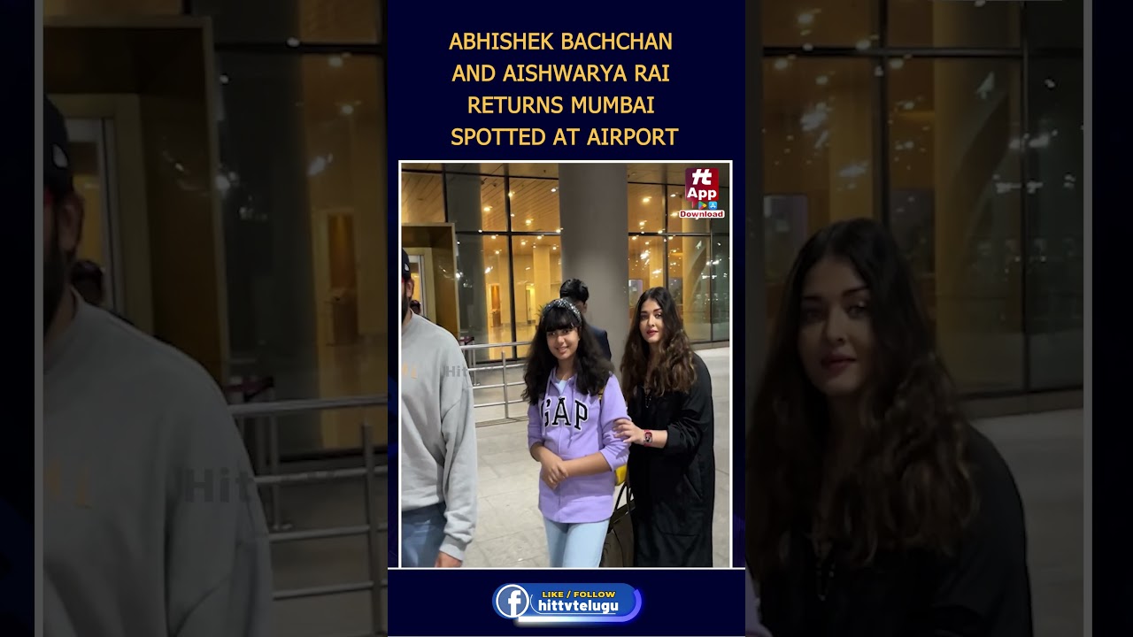 ABHISHEK BACHCHAN AND AISHWARYA RAI RETURNS MUMBAI SPOTTED