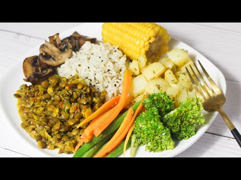 Tasty Curry Lentils Dinner|| Quinoa Rice Blend || Stir Fry veggies