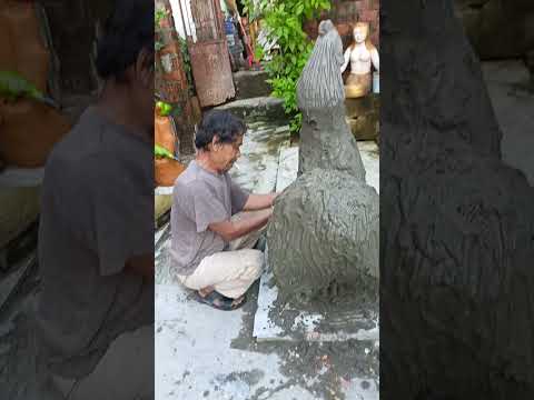 vào học đắp thú bằng xi măng ae ơi