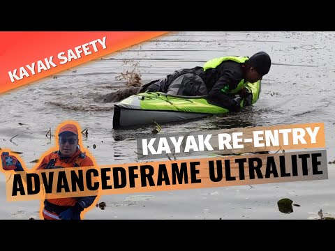 KAYAK SAFETY: Self rescue | How to get back in AdvancedFrame Ultralite inflatable kayak (re-entry)