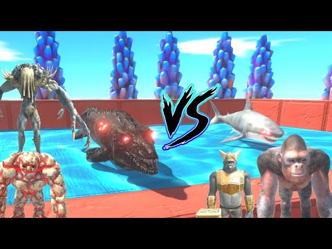 MOSASAURUS + GREAT WHITE SHARK CHALLLENGE INFERNALS + PRIMATES + FANTASY - ARBS