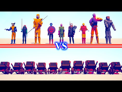MARVEL Team vs HWACHA Team - Totally Accurate Battle Simulator TABS