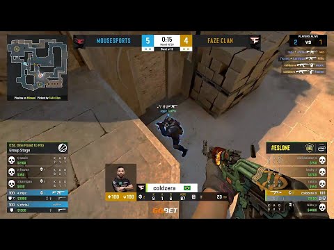 coldzera 1v4 clutch vs. mousesports | ESL ONE ROAD TO RIO EUROPE