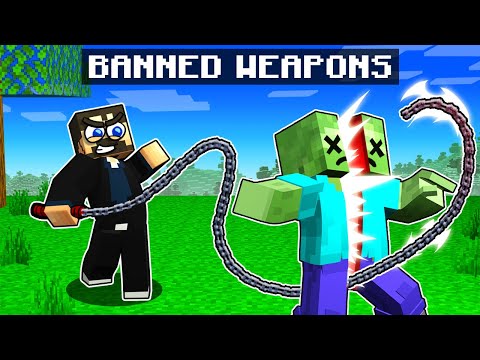 Using BANNED Weapons in Minecraft