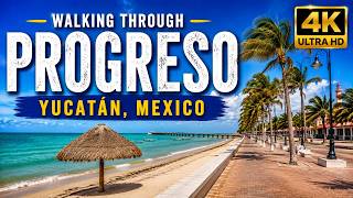 Progreso Yucatán Mexico Walking Tour 4K | Beachfront &amp;amp; Malecon