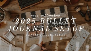 2025 Bullet Journal Setup I Cozy Coffeeshop Plan With Me I Black Page Bujo🖤