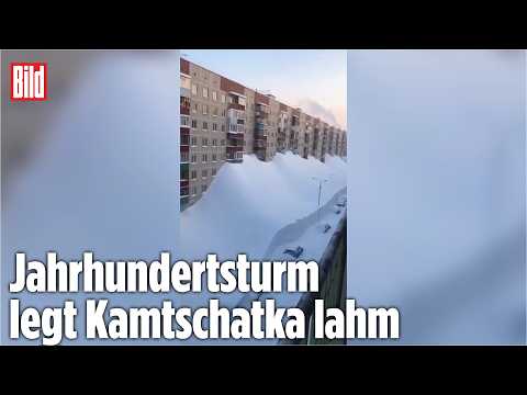 KAMTSCHATKA IM SCHNEE-CHAOS: Jahrhundertsturm begräbt ganze Stadtteile unter Schnee