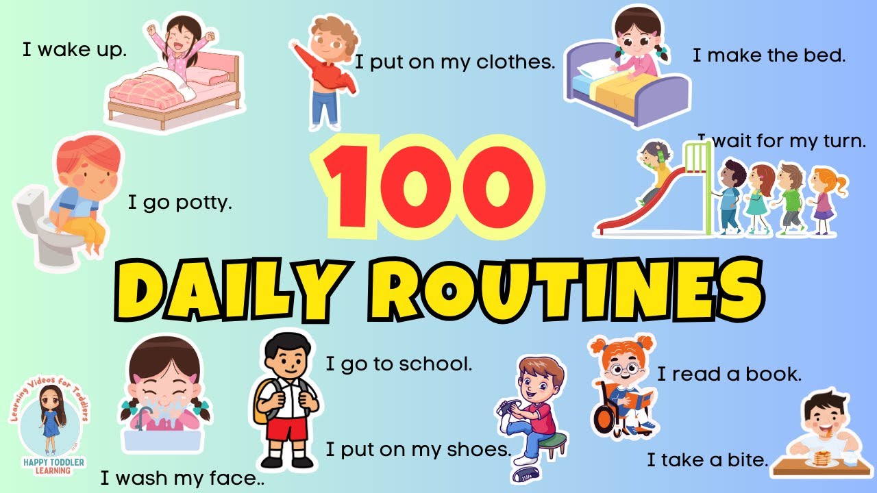 100 Daily Routine English Sentences | First Words for Babies | English Vocabulary for Beginners
