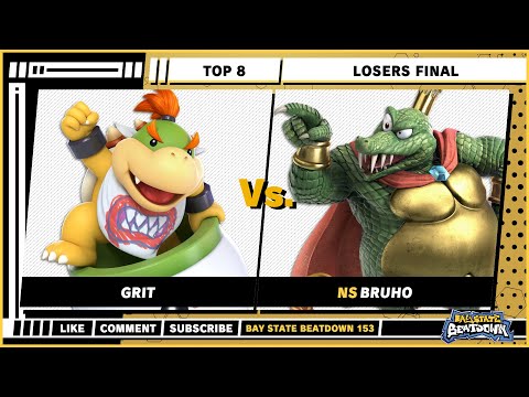Bay State Beatdown 153 - Losers Final - GRIT (Bowser Jr.) VS Bruho (King K. Rool) - SSBU Singles