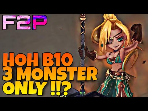 F2P HOH B10 3 MONSTER ONLY !!!? HOH B10 CELINE THE WIND RUNE BLACKSMITH SUMMONERS WAR