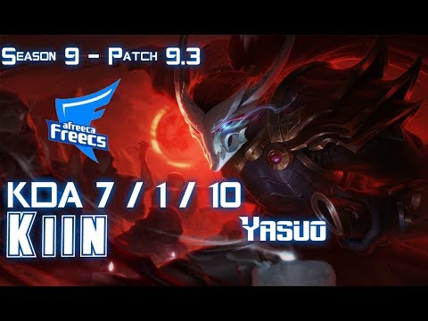 AFs Kiin YASUO vs RIVEN Top - Patch 9.3 KR Ranked