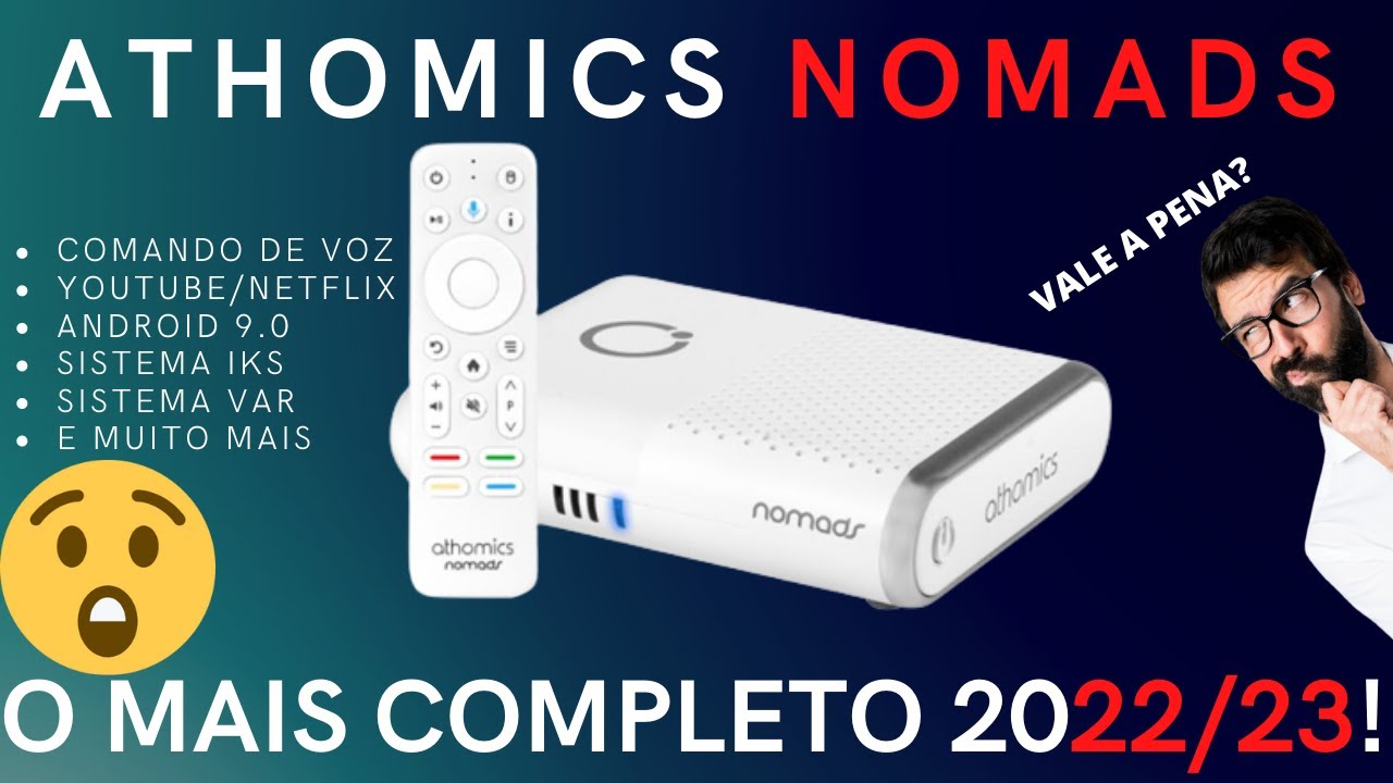 Receptor Athomics Nomads Com Android 9.0 e IKS Ficou TOP