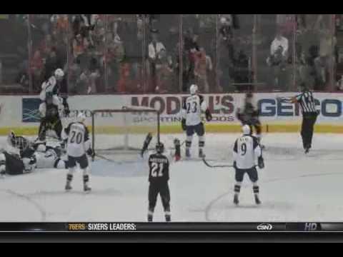 Claude Giroux scores vs the Thrashers - 1-28-10