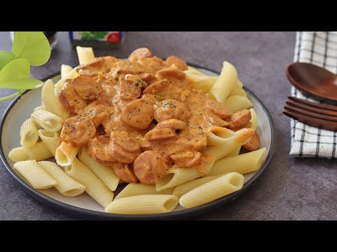 Sausage Stroganoff | Sausage pasta | Quick dinner recipe | The Cookbook