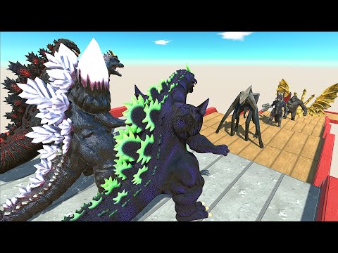 X3 GODZILLA VS GHIDORAH DEATH FALL - Animal Revolt Battle Simulator