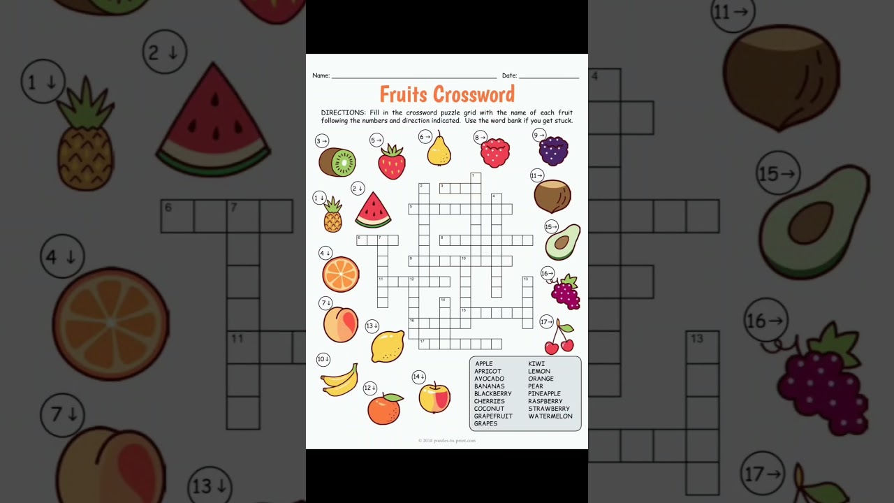 Fruit Crossword #viral #puzzle