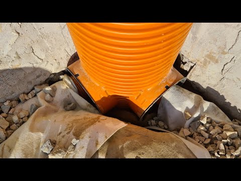 Install Opti-control collection chamber for drainage pipes.