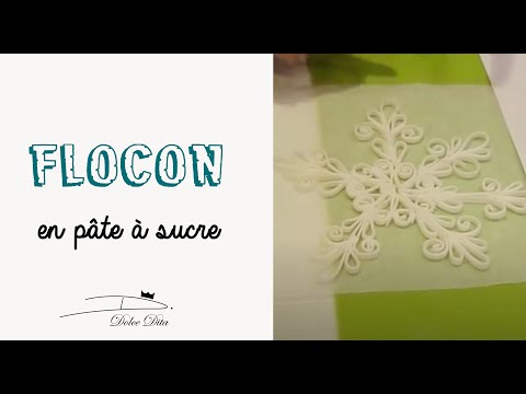 ❄️ FLOCON DE NEIGE EN PÂTE À SUCRE technique du QUILLING pour Gâteaux CAKE DESIGN Patron à imprimer