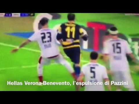 Hellas Verona-Benevento, l'espulsione di Pazzini