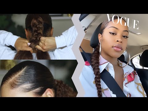 Sleek Low Braided Pony On Natural Hair How I Slick My Thick