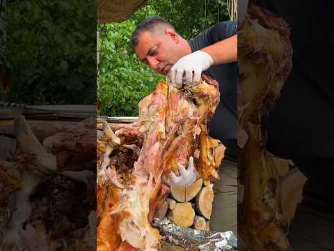 Super giant American beef grilled underground on a high mountain in Azerbaijan 🫣⛰️😋