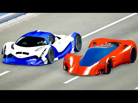 Devel Sixteen vs Ferrari Marte 2050 Concept - Drag Race 20 KM
