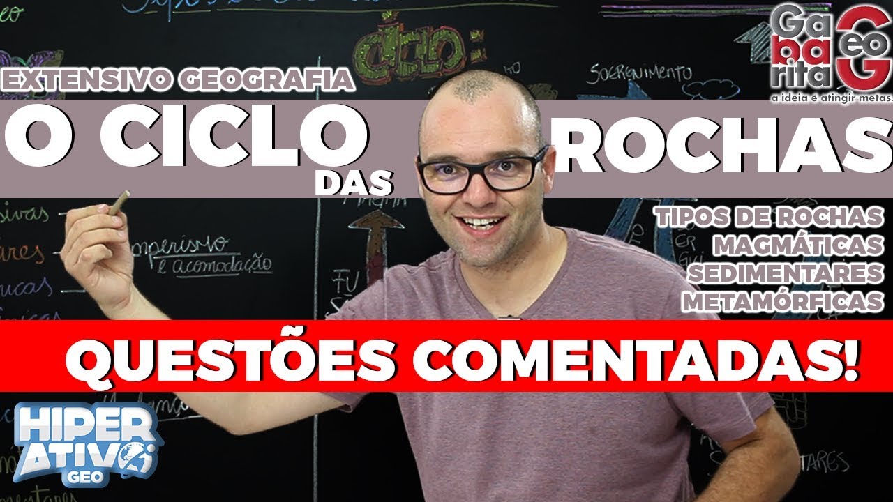 Questões de Geografia pro Enem - Tipos e Ciclo das Rochas - Geologia