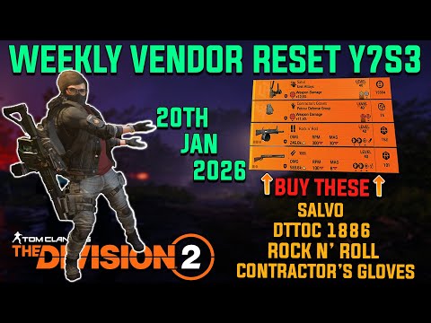 The Division 2 | GREAT WEEKLY VENDOR RESET Y7S3 | January 20th 2026