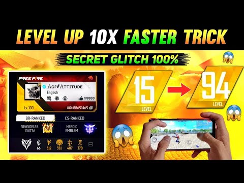 HOW TO INCREASE YOUR FREE FIRE ID LEVEL VERY FAST | NEW SECRETTRICK & GLITCH REVEALED| LEVEL UP FAST