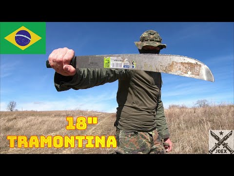 TRAMONTINA 59 cm MACHETE (18") - PART 2 - DESTRUCTION TEST - UNTIL BRAZIL BREAKS - 1070 CARBON