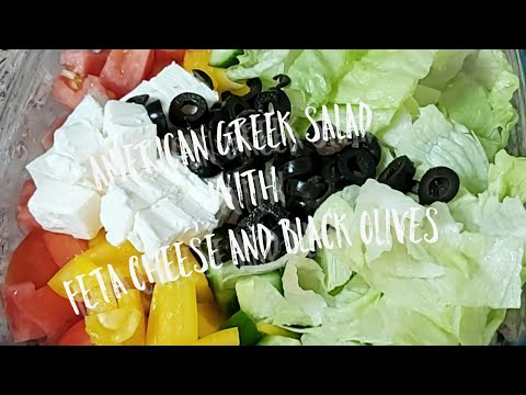 How to Make American Greek Salad with Feta Cheese and Black Olives