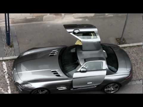 MERCEDES SLS AMG Brutal Accelerate Sound in Metzingen Germany!!