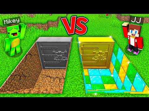 JJ vs Mikey : NOOB Dirt vs PRO Diamond Gold Emerald Secret Bunker in Minecraft - Maizen Stories