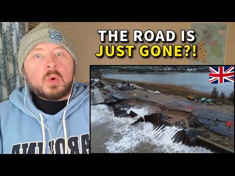 American Reacts: This UK Road Was Just Wiped Out by the Sea