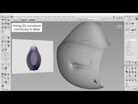 Fixing G2 curvature continuity in Alias