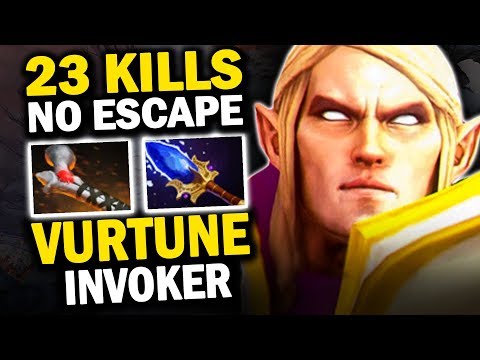 Vurtune Invoker ROD OF ATOS Build - NO ESCAPE Combo 23 Kills | Dota 2 Invoker