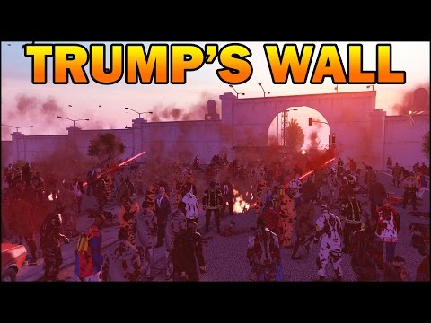MASSIVE ZOMBIE HORDE vs TRUMP'S WALL DEFENSES - Call to Arms Scenario #8