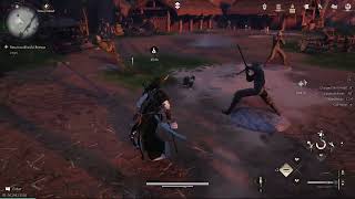 Where Winds Meet, 3 statues and 1 cat needing 3 skills to move statue