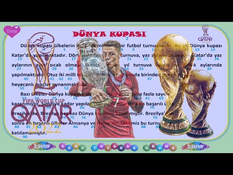 2.Sınıf Dakika Tutarak Okuma Metni -2 / Dünya Kupası / Hızlı Okuma Metni / 90 Kelime /