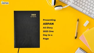 Arpan 2023 Diary A5 One Day to a Page Diary (Black) ST-2195BK