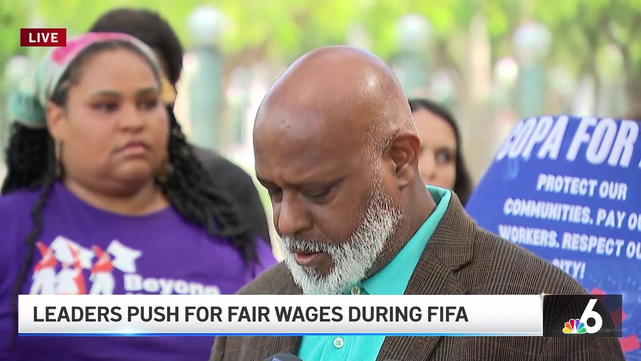 WATCH LIVE: Community leaders push for fair wages and safe working conditions ahead of World Cup