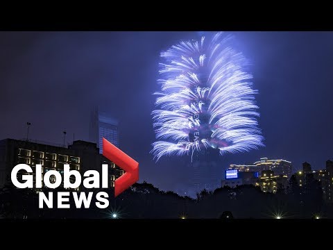 Taiwan celebrates arrival of 2019 with fireworks off Taipei 101 tower