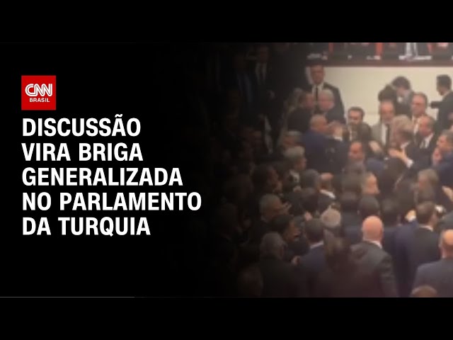 Veja o momento em que briga generalizada acontece no Parlamento da Turquia  | LIVE CNN