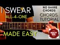 All 4 One I SWEAR Chords Guitar Tutorial For Acoustic Cover