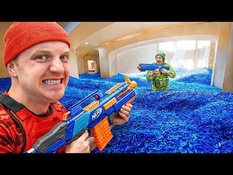 I Turned My House Into A NERF WAR!