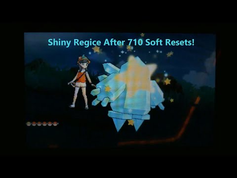 Pokemon Ultra Moon - Shiny Regice (off screen reaction) After 710 Soft Resets!