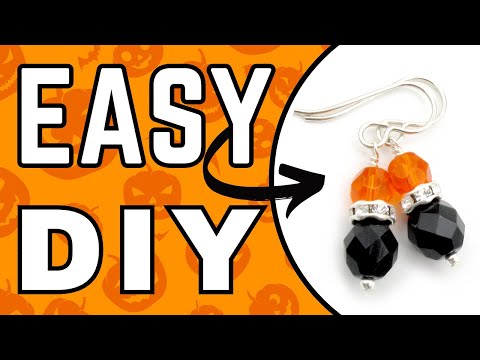 How to Wire Wrap a Bead Dangle - Simple Halloween Dangle Earrings Tutorial