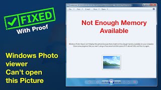 Fixed!!! windows photo viewer not showing images due to not enough memory available